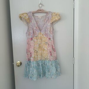 LoveShackFancy Multicolor Floral Casual Dress